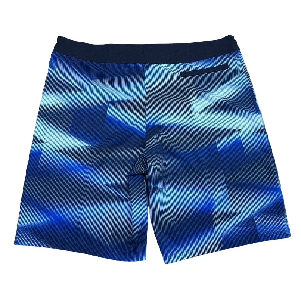 Nike Mens Blue Geometric Digital Print Board Shorts Swim Trunks Surfing Beach 38